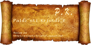 Palásti Kristóf névjegykártya
